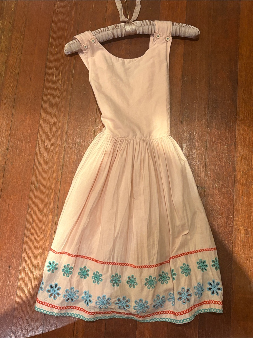 Mini Boden Pale Pink Girls Floral Hem Costume Dress